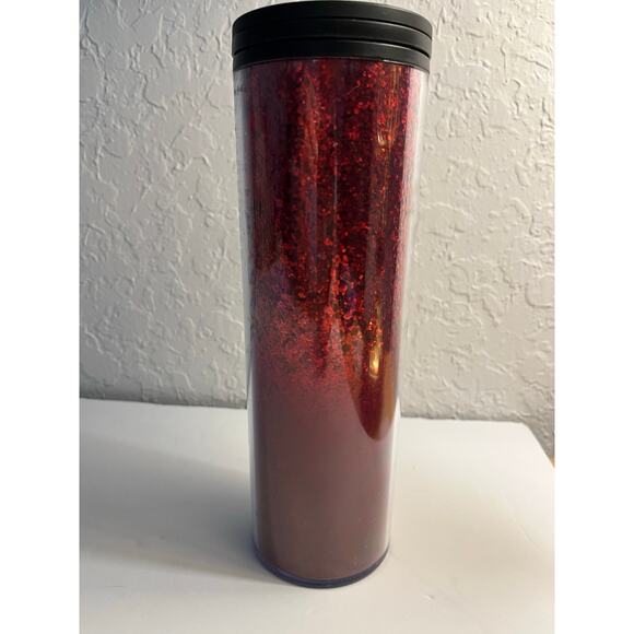 Starbucks Hot & Cold Cup 16oz Tumbler Red Glitter Sequin Insulated - - Picture 12 of 12